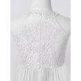 thumbnail image 5 of iEFiEL Girls Halter Neck Chiffon Floral Lace Party Dress Rhinestone Trim Wedding Bridesmaid Gown, 5 of 7