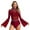 Burgundy, variant on Women Gymnastics Leotard Flare Sleeve Backless Rhinestone Skating Bodysuit Dancewear White XXL