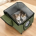 thumbnail image 3 of Heated Cat House Outdoor, DOMIPET Waterproof Large Insulated Winter Cat Shelter with Heating Pad for Multiple Cats Small Animals, Elevated Base, Escape Door & Roof Window, 3 of 10
