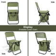 thumbnail image 3 of Super Joy Folding Portable Camping Fishing Chair with Oversized Cooler Bag Indoor Outdoor, Green, 3 of 6