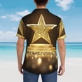 thumbnail image 4 of Fuzoiu Golden Glitter And Light Print Hawaiian Shirt for Men, Summer Beach Casual Short Sleeve Button Down Shirts, Men’s Beach Summer Shirts with Pocket,3X-Large, 4 of 7