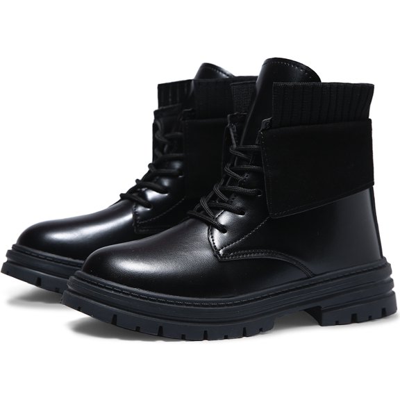 Botas Casuales para Mujer con Cordones Botin de Corte Medio Impermeable Tacon Bajo