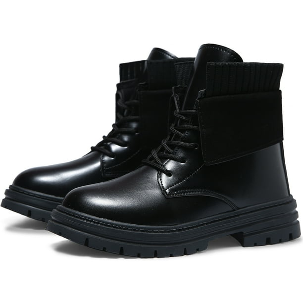 Botas Casuales para Mujer con Cordones Botin de Corte Medio Impermeable Tacon Bajo