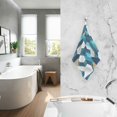 thumbnail image 2 of Yayeee 100% Cotton Hand Towels for Bathroom 16" x 28" Soft Absorbent Kitchen Towel, Blue White Geometric Patterns, 2 of 7