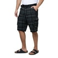 thumbnail image 3 of RAW X Mens Belted 12.5" Inseam Knee Length Cargo Shorts, Plaid Charcoal, 42, 3 of 7