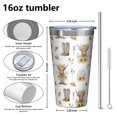 thumbnail image 4 of 16oz Tumblers Highland Cow Sunflower Hat Boot Pattern Stainless Steel Vacuum Insulated Double Wall Travel Tumbler Cups Mug with Lid and Straw,Cleaning Brush for Coffee,Tea, 4 of 4