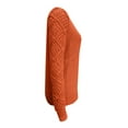 thumbnail image 6 of NMMUED Sweaters for Women Pullover Sweaters for Women V Neck Sweaters for Women Knit Sweater for Women, Orange L, 6 of 8