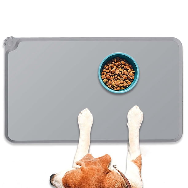 Pet Feeding Mat con Bordes Altos Elevados Dogs Cats Food Mats for Messy Drinkers To Spill and Floors