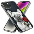 thumbnail image 2 of MUNDAZE Apple iPhone 14 French Bulldog Red Rose Pencil Drawing Double Layer Phone Case Cover, 2 of 5