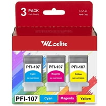 PFI 107 Ink Cartridge 130ml Replacement for Canon 107 Ink Cartridge for iPF680 iPF685 Printer(3 Pack)