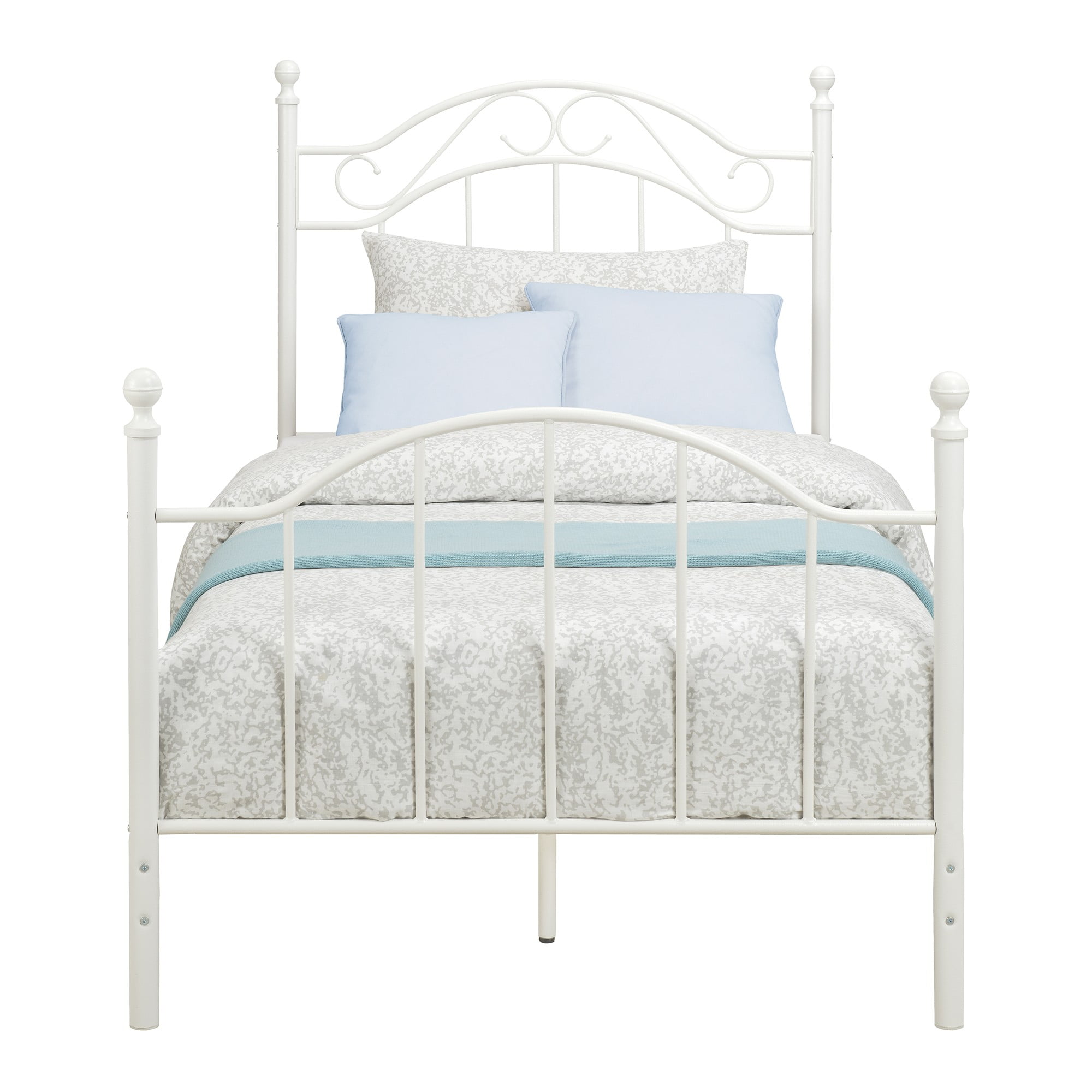 DHP Metal Bed, Bedroom Furniture, Twin Size Frame, White