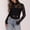 Black, variant on Dolkfu Pull-on Summer Tops for Women 2026 Crew Neck Long Sleeve Lace Gray Modern Fashion Solid Romance Blouses & Tops Gray,S