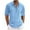 Light Blue, variant on Mlzmgr Cotton Linen Shirts for Men Breathable 1/4 Button Long Sleeve Shirts Summer Trendy Men's Tops