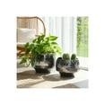 thumbnail image 2 of Round Mosaic Disco Mosaic Flower Pots for Home Decor - Modern Metal Planter for Indoor and Outdoor Styling - Plant Pots for Living Room and Garden Display - Set of 2, 9", 6", Black, 2 of 10