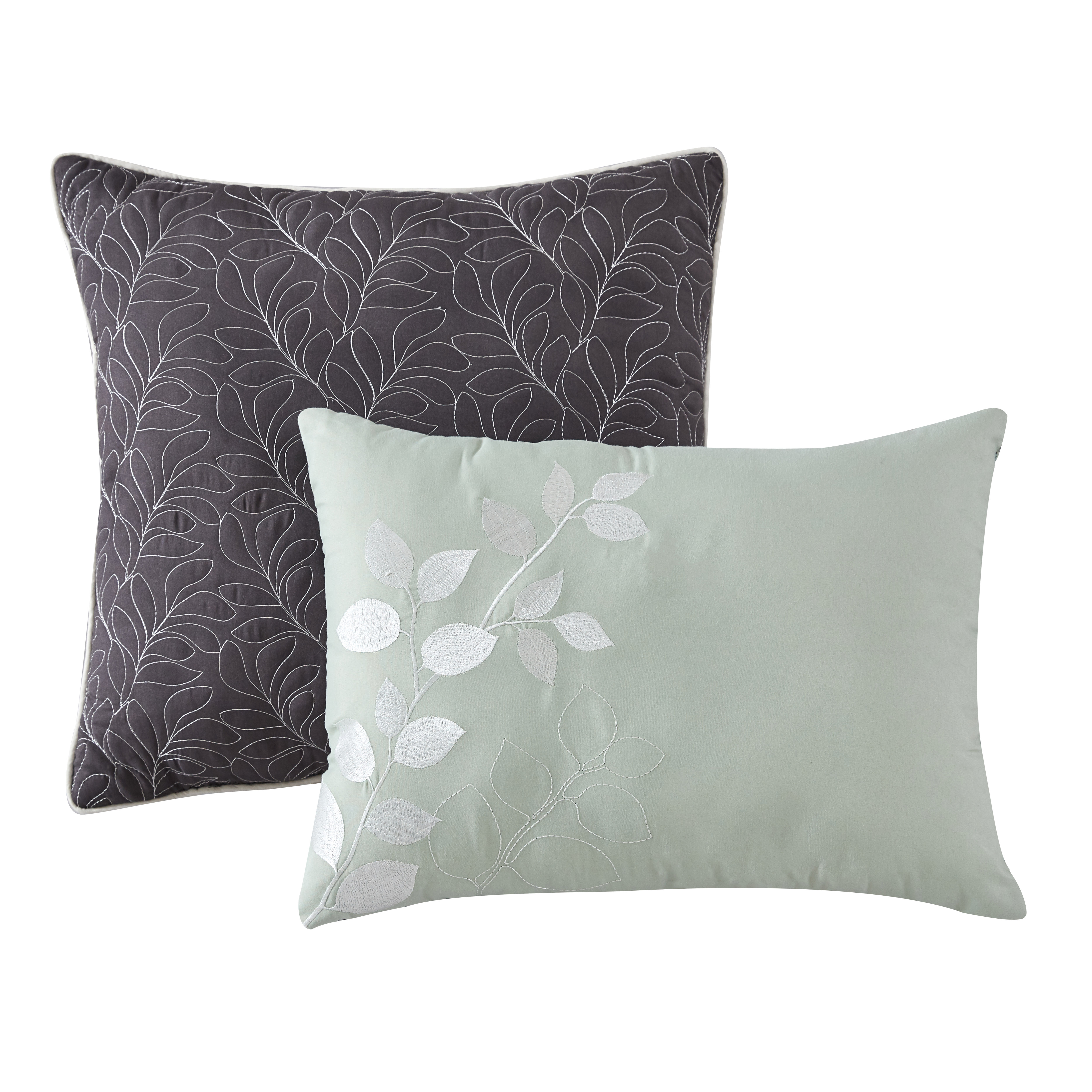 Hotel Style 14 Piece Bed-in-a-Bag Set, King, Sage, Vine Print with Embroidery, Polyfil