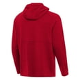 thumbnail image 3 of Men's Antigua  Heather Red Rutgers Scarlet Knights Spikes Quarter-Zip Hoodie, 3 of 3
