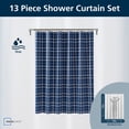 thumbnail image 3 of Mainstays Printed PEVA Nautical Navy Plaid Shower Curtain Set, 12 Metal Hooks 70"x72", 3 of 11