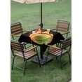 thumbnail image 5 of Outdoor Tablecloth with Umbrella Hole, Tennis Spillproof Waterproof Outdoor Table Cover, Modern Sport Glowing Ball Black Background Patio Tablecloths for Party/Garden/Picnic, Square 54"x54", 5 of 9