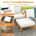 thumbnail image 2 of Gymax Ensemble de 5 Meubles de Conversation avec 3 Chaises, 1 Ottoman et 1 Table Basse Blanc, 2 of 6