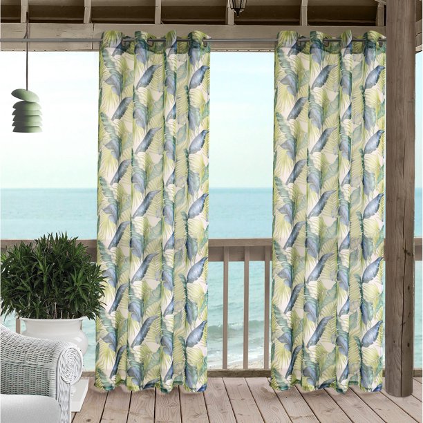 Baxlie Indoor/Outdoor Grommet Curtain Panel 54" x 96" in Green