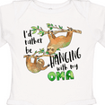 thumbnail image 4 of Inktastic Id Rather Be Hanging with my Oma- Cute Sloths Boys or Girls Long Sleeve Baby Bodysuit, 4 of 5