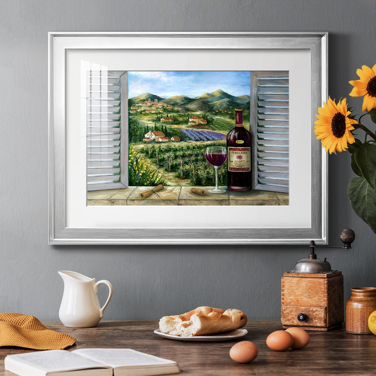 Tuscan Red and Vineyard Premium Framed Print - Ready to Hang