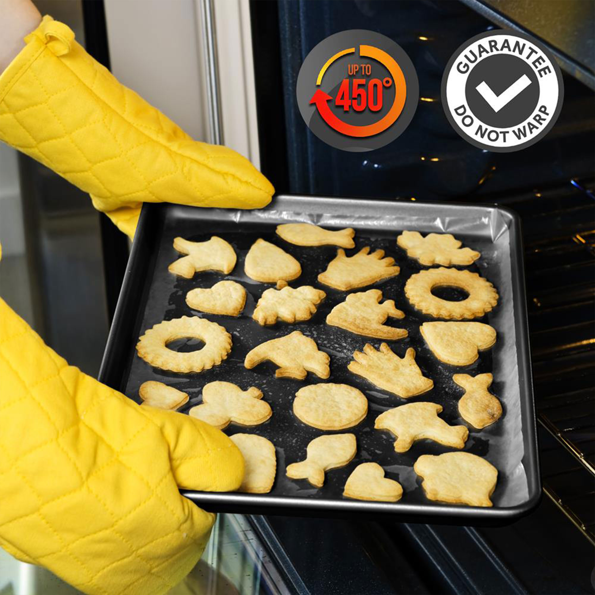 NutriChef Extra Large Nonstick Rimmed Cookie and Baking Sheets, Set of 2