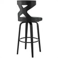 thumbnail image 4 of Armen Living Gayle 26" Faux Leather Swivel Cross Counter Stool in Gray/Black, 4 of 9