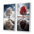 thumbnail image 3 of Designart "Silent Guardians White Tree" Trees Framed Wall Art Set Of 2 - White Landscapes Frame Gallery Set For Office Decor, 3 of 6