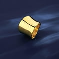 thumbnail image 3 of XINQIHANG 14K Gold Plated Rings Modern Statement Gold Rings Wide Band Thumb Rings Chunky Ring for Women Men, 3 of 7