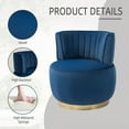 thumbnail image 5 of MOONMISS 360° Swivel Barrel Accent Chairs, Round Armchairs with Wide Upholstered, for Living Room, Bedroom, Navy, 5 of 5