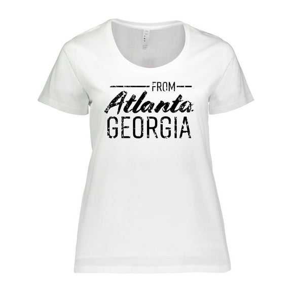 Inktastic From Atlanta Georgia in Black Distressed Text Women's Plus Size T-Shirt