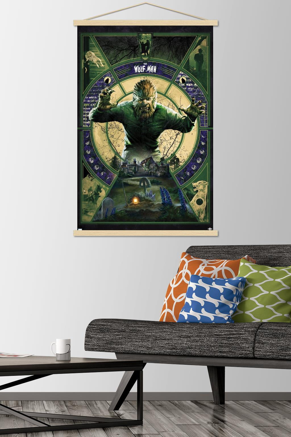The Wolf Man - Illustration Wall Poster with Magnetic Frame, 22.375" x 34"
