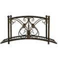 thumbnail image 5 of Outsunny 3.3FT Metal Arch Zen Garden Bridge with Safety Siderails, Decorative Footbridge, Delicate Floral Scrollwork for Stream, Fish Pond, Brown, 5 of 9