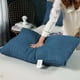 thumbnail image 4 of Super Soft Pillow Core - Plantillas de almohada de poliéster en pack de 2, 48x74cm (18,5x29,1 pulgadas) - soporte medio, transpirable, blanco/verde/gris, 4 of 6