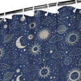 thumbnail image 3 of Dark Blue Celestial Pattern Shower Curtain 36"x72" ,Bathroom Decorative Shower Curtains Set with 12 Hooks,Modern Waterproof Washable Shower Curtain, 3 of 6