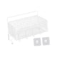 thumbnail image 2 of Organizador de pared colgante, cesta colgante de alambre, cesta de alambre de acero resistente para manualidades M blanca con gancho, 2 of 9