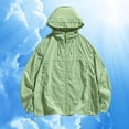 thumbnail image 2 of VeFlora Men's Casual Color Windbreaker - Lightweight Outdoor Sun Jacket with UPF Protection for Spring and Summer Travel(Light Green/XXL), 2 of 4