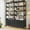 Black, variant on 7-Tier Bookcase / Bookshelf with 8 Fabric Drawers, with Baffles Display Shelves, Industrial Large Book Shelf for Living Room Home Office, Black