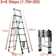 thumbnail image 6 of Step Ladder 5+6 Step Extension Ladder A-Frame Ladders 5.34FT Rubber Foot Telescoping Ladder Herringbone A-Ladder Lightweight Heavy Duty 330lbs Load Capacity with 74mm Widen Step Pedal, Easy to Store, 6 of 7