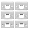 thumbnail image 4 of 6Pcs Silver D-shaped Deadbolt Strike Plate for Door Reinforcement 2.2x1.1x0.1in, 4 of 8