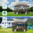 thumbnail image 4 of HOTEEL 12'x12' Hexagon Pop Up Gazebo Tent, Waterproof, UV Resistant, Camping Gazebo with Mosquito Nettings, Carrying Bag，Brown, 4 of 11
