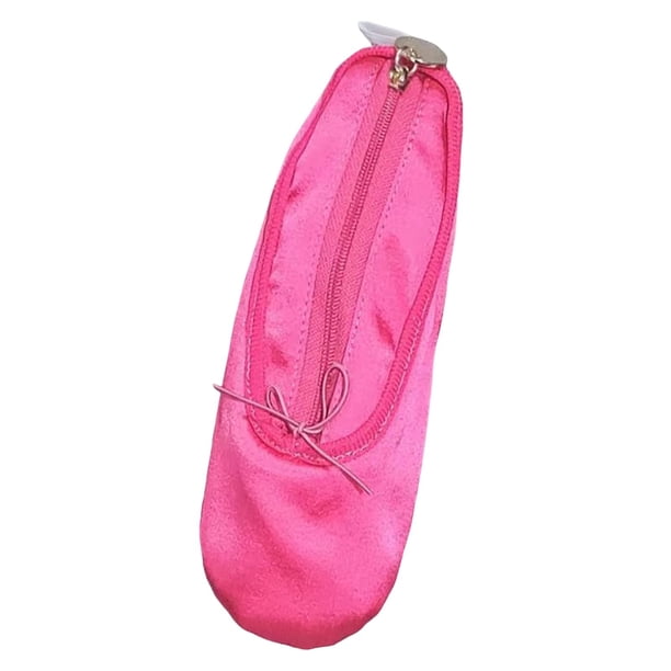 Estuche multiusos con diseño de zapatillas de ballet para niñas bailarinas, 7,8 x 2,7 pulgadas Rosa roja