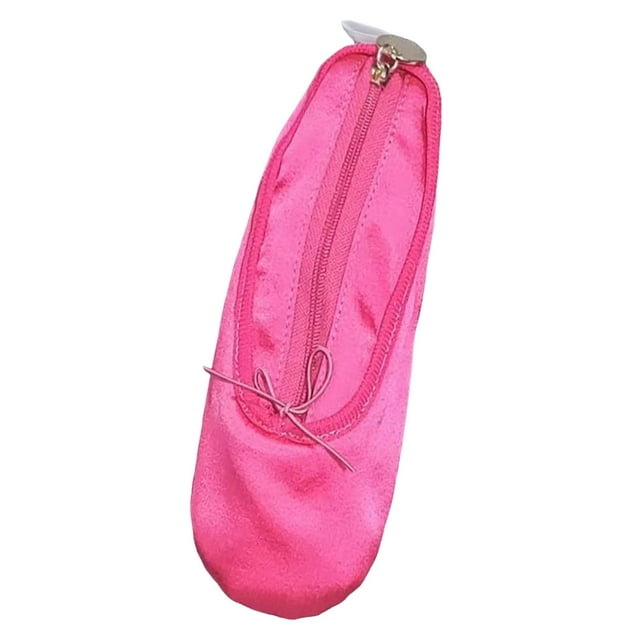 Estuche para lápices con forma de zapatilla de ballet y cremallera, ligero y suave para niñas bailarinas.