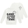 thumbnail image 4 of FAOWME Sweat à Capuche Imprimé Lettres Mode pour Filles Décontracté Ample Blanc 9-10 Ans, 4 of 5
