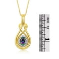 thumbnail image 3 of RYLOS Necklace Yellow Gold Plated Silver 925 Love Knot Necklace Gemstone &  Diamonds Pendant 18" Chain 8X6MM Alexandrite June Birthstone Womens Jewelry Silver Necklace, 3 of 7