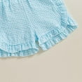 thumbnail image 5 of TAIAOJING Toddler Baby Girl Shorts Casual Summer Gingham Plaid/Seersucker Elastic Waist Ruffle Hem Shorts Bottoms Holiday 3-4Y, 5 of 7