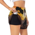 thumbnail image 3 of Lsque Giraffes Of The African Savannah Printed Women's Running Shorts with Liner Pockets,Elastic Quick Dry Workout Athletic Gym Yoga Shorts,Womens High Waist Shorts-Small, 3 of 9