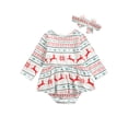 thumbnail image 3 of Seyurigaoka Baby Girl Christmas Outfit, Reindeer Long-Sleeve Romper + Hairband, 3 of 7