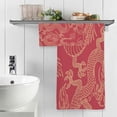 thumbnail image 5 of Coolnut 2 Pack Pure Cotton Towel Set, Soft Highly Absorbent Machine Washable Chinese Golden Dragon Bath Towels for Pool,Sports, Yoga, Travel（598） Wash cloth, 5 of 7